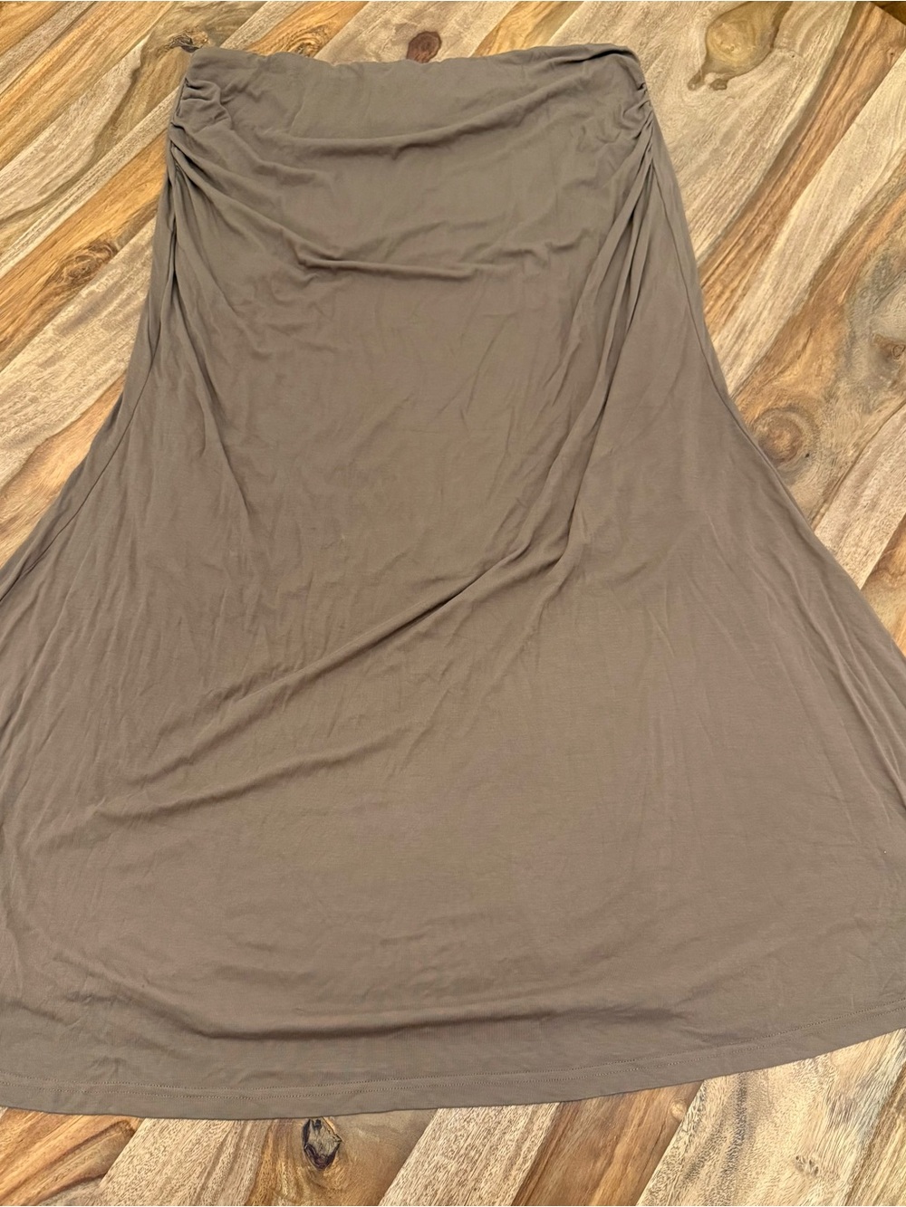 OGL Women's Brown Soft A-Line Maxi Skirt